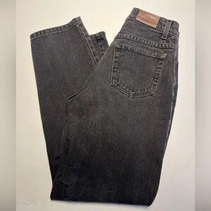 Vintage LL Bean Jeans Womens 8 Black High Rise 100% Cotton Mom